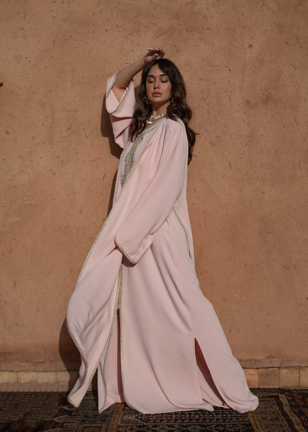 Golden Sfeefa Kaftan Set - Elegant Co-ord Ensemble