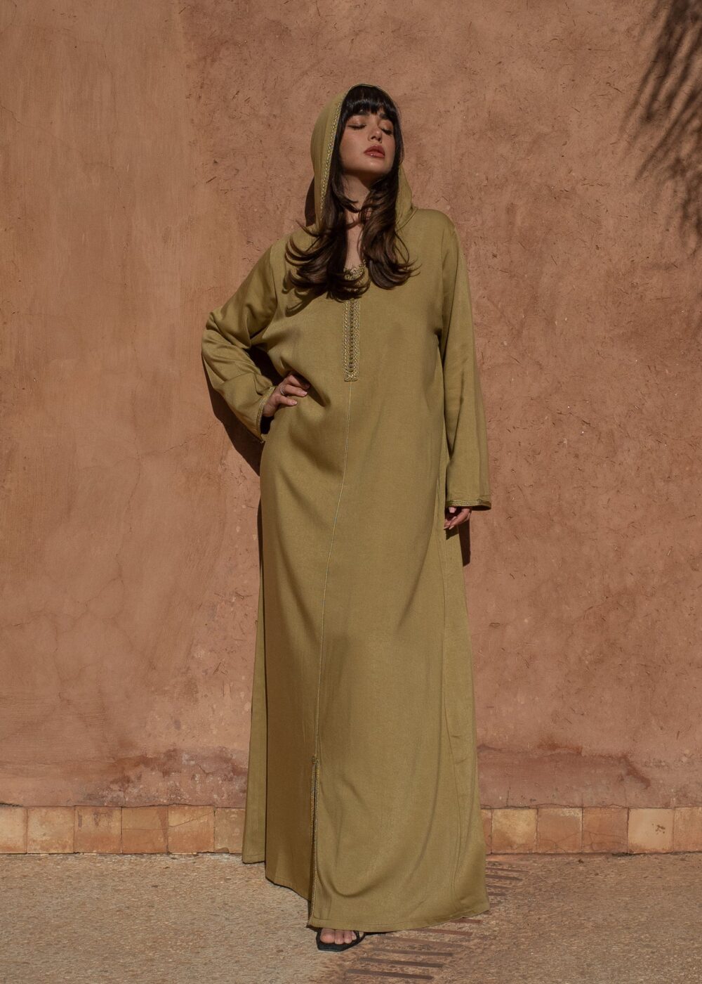 Hooded Mlifa Jalabiya – Elegant Kaftan for Special Occasions