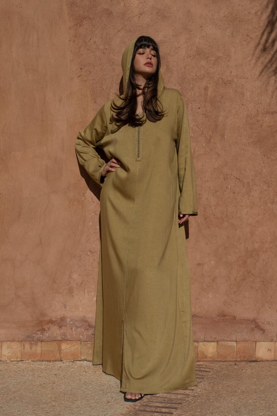 Hooded Mlifa Jalabiya – Elegant Kaftan for Special Occasions