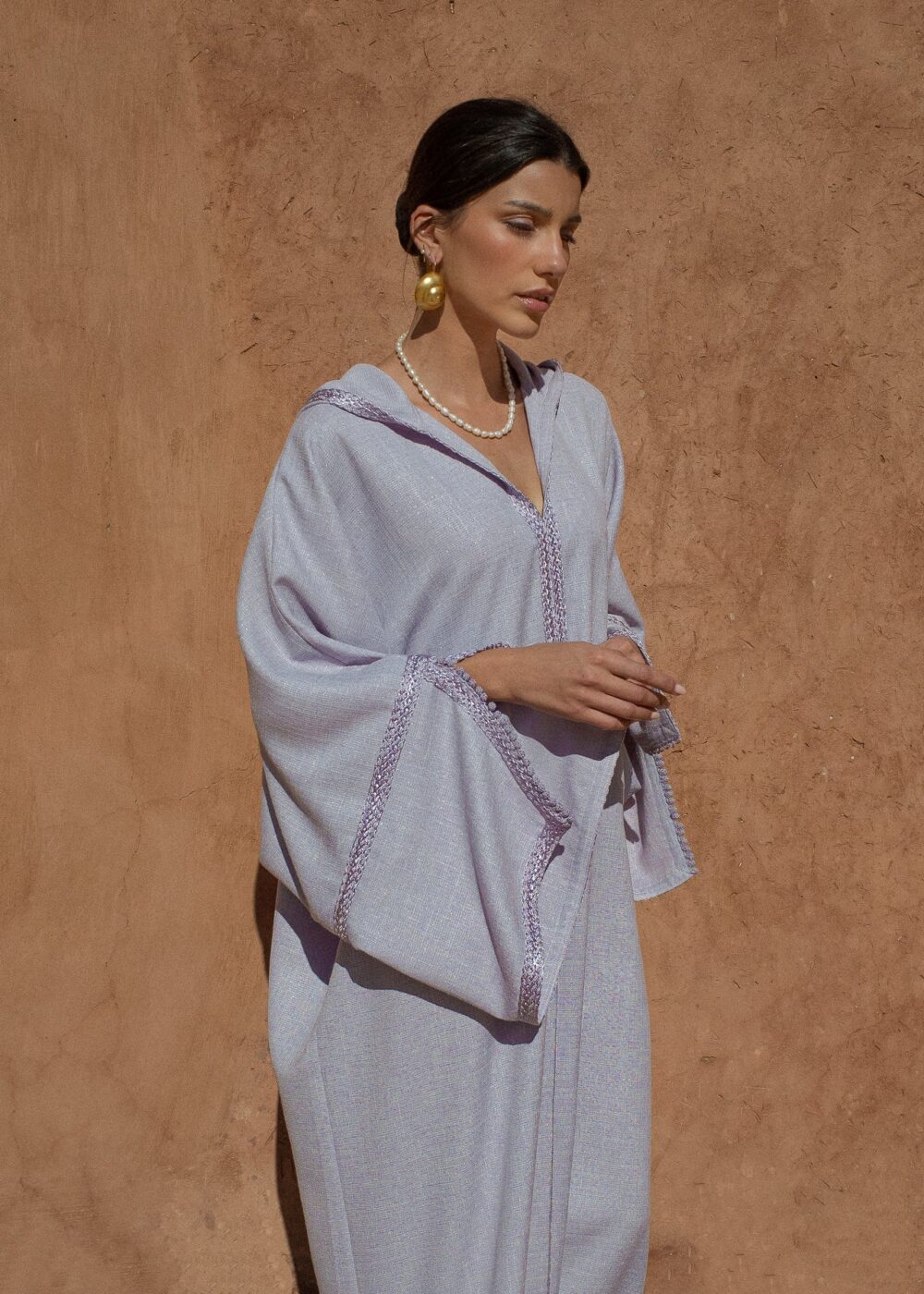 Linen Kaftan Dress - Hooded Jalabiya