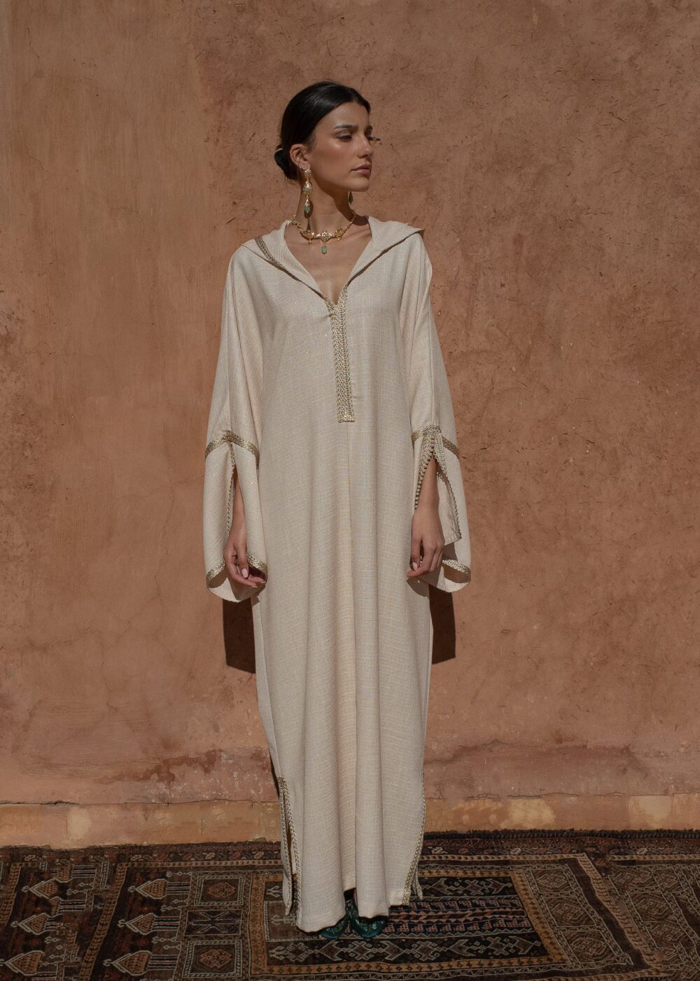 Linen Kaftan Dress - Hooded Jalabiya