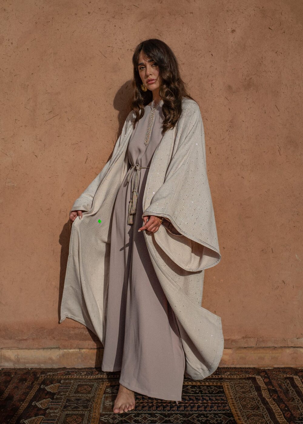 Luxe Kaftan Set - Velvet Tweed and Crepe Matching Ensemble