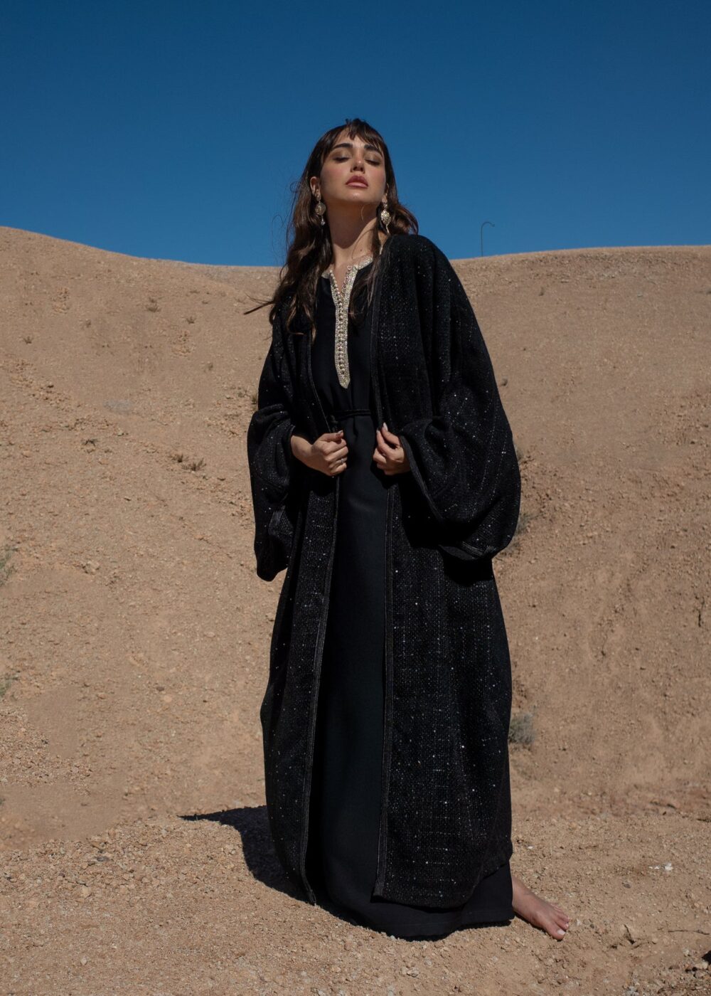 Luxe Kaftan Set - Velvet Tweed and Crepe Matching Ensemble