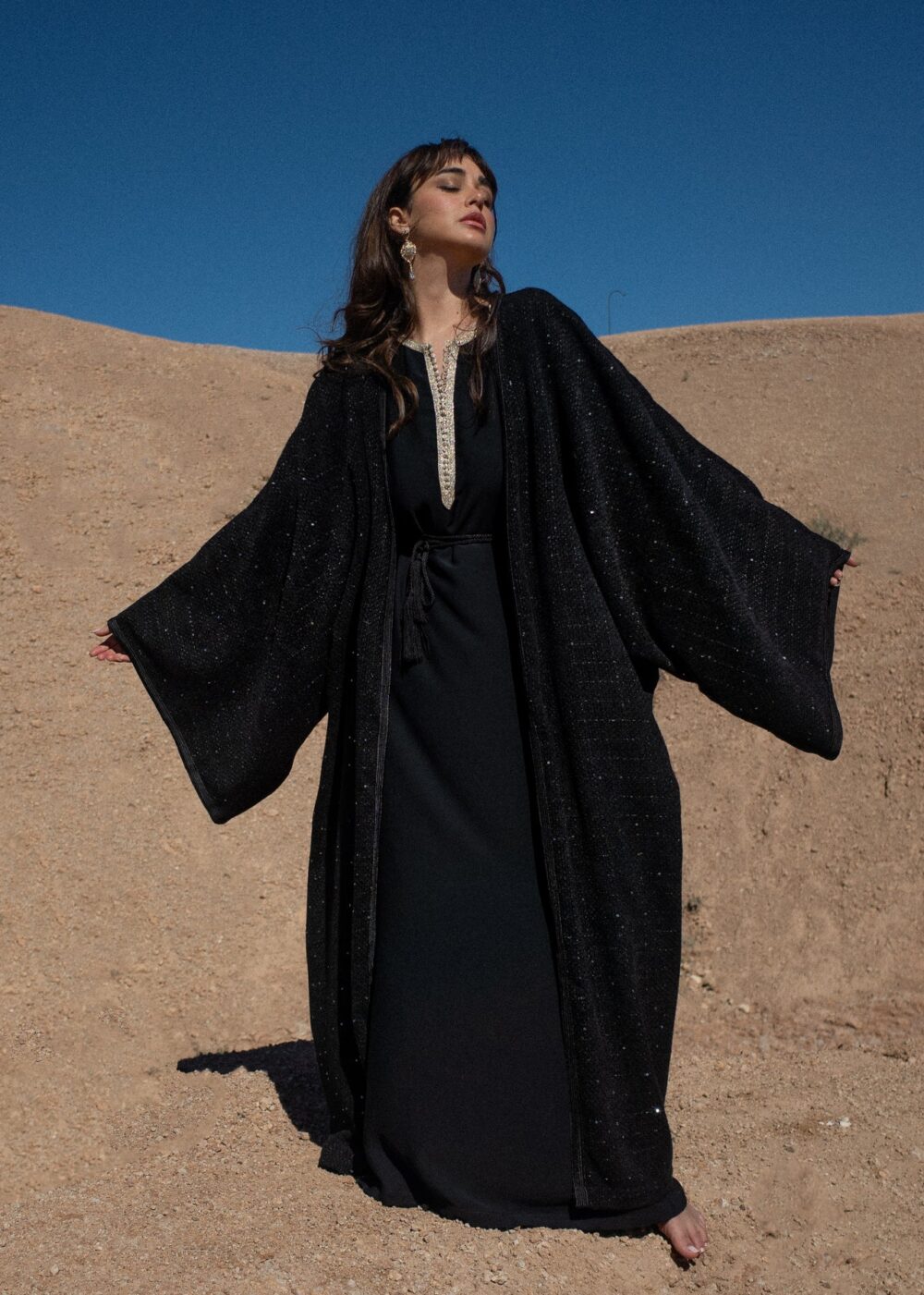 Luxe Kaftan Set - Velvet Tweed and Crepe Matching Ensemble