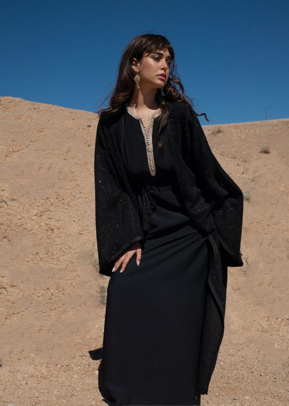 Luxe Kaftan Set - Velvet Tweed and Crepe Matching Ensemble