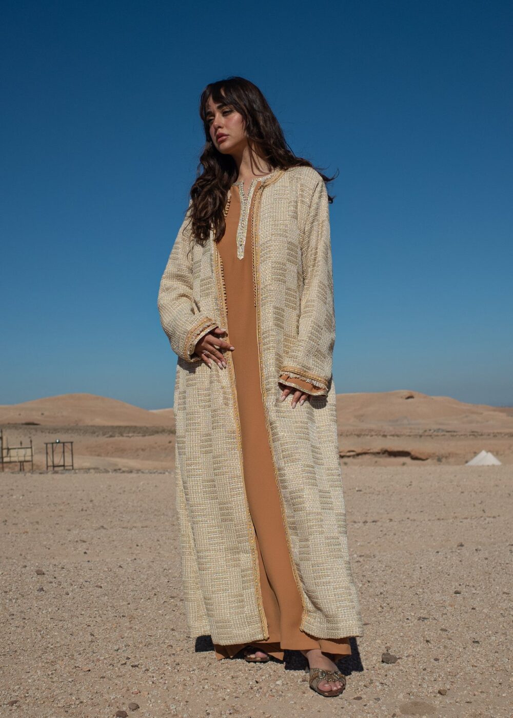 Matching Set Kaftan - Tweed and Crepe Ensemble