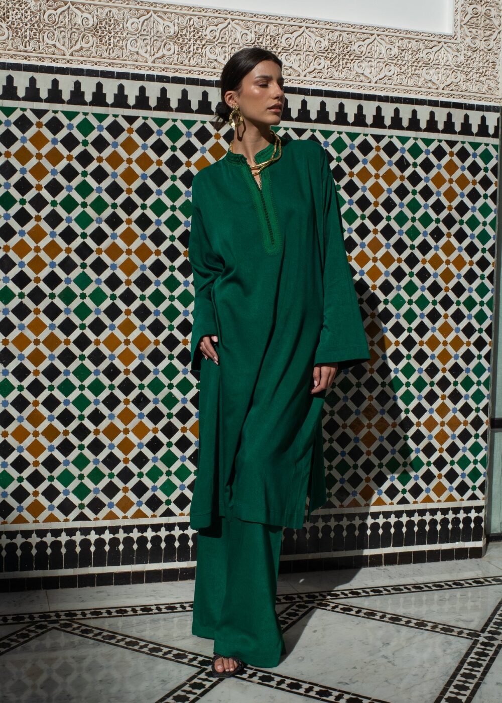 Traditional Kaftan - 2 Piece Set with Palazzo Pants