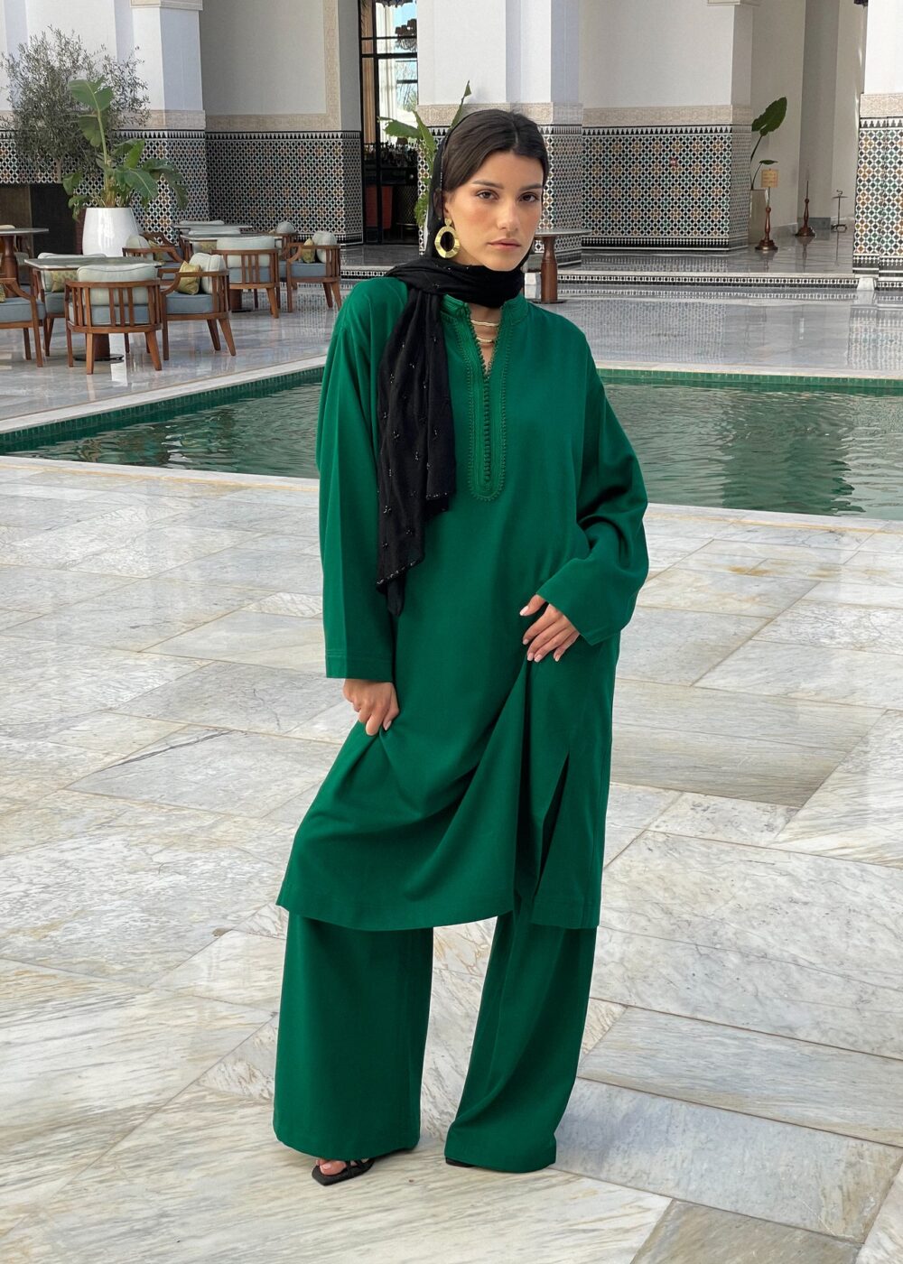 Traditional Kaftan - 2 Piece Set with Palazzo Pants